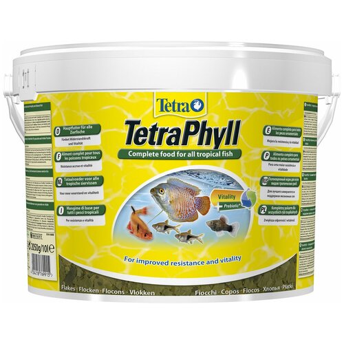 Сухой корм  для  рыб, ракообразных Tetra TetraPhyll Flakes, 10 л, 2.05 кг фото, описание