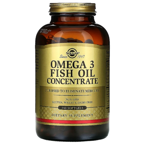 Solgar Omega-3 Fish Oil Concentrate капс., 250 мл, 1.425 г, 240 шт. фото, описание