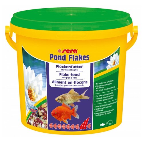 Сухой корм  для  рыб Sera Pond Flakes, 3.8 л, 600 г фото, описание