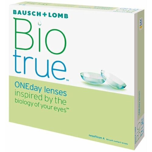 Контактные линзы Bausch & Lomb Biotrue ONEday, 90 шт., R 8,6, D +1,75, 1 уп. фото, описание