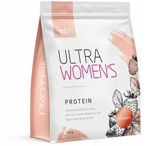 Протеиновый коктейль VPLAB Ultra Women’s Protein, контроль веса, порошок, 500 г, клубника фото, описание