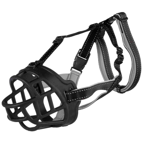 Намордник для собак TRIXIE Muzzle Flex M-L 17613, обхват морды 26 см M черный фото, описание