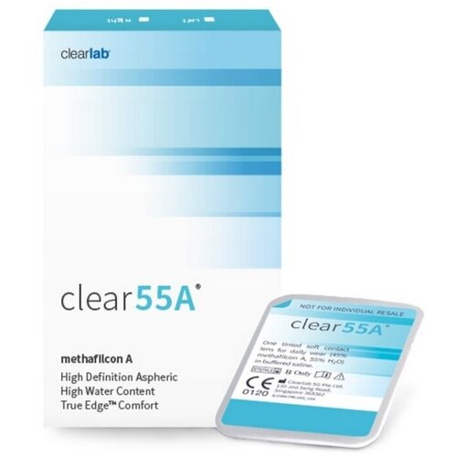 Контактные линзы Clearlab Clear 55A, 6 шт., R 8,7, D -1,25, прозрачный, 1 уп. фото, описание