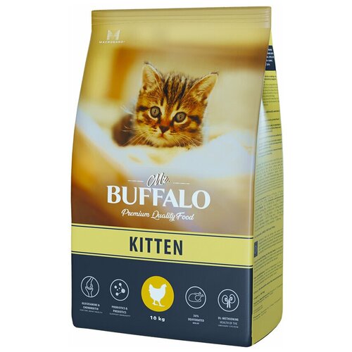 фото Mr.Buffalo Kitten сухой корм для котят с курицей 10кг, купить онлайн за 5327 рубл.