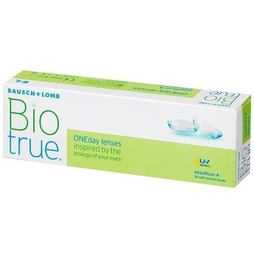 Контактные линзы Bausch & Lomb Biotrue ONEday, 30 шт., R 8,6, D -7,5, 1 уп. фото, описание