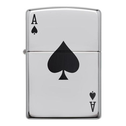 Оригинальная бензиновая зажигалка ZIPPO 24011 Lucky Ace с покрытием High Polish Chrome - Счастливый Туз фото, описание