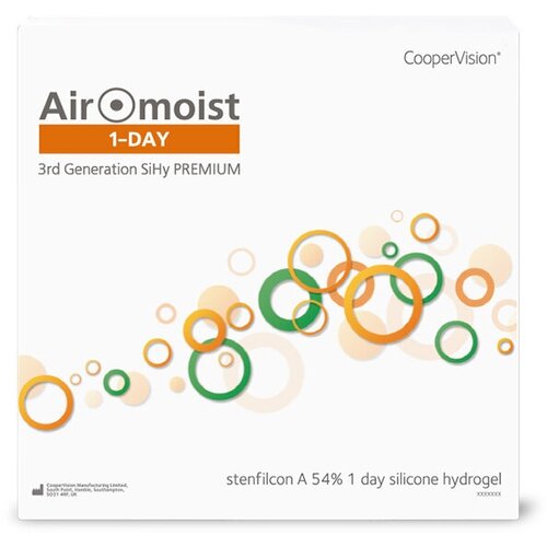 Контактные линзы CooperVision Airomoist 1 Day Premium, 90 шт., R 8,4, D -4 фото, описание