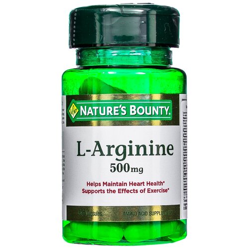 фото L-Arginine капс., 500 мг, 120 г, 50 шт., купить онлайн за 894 рубл.