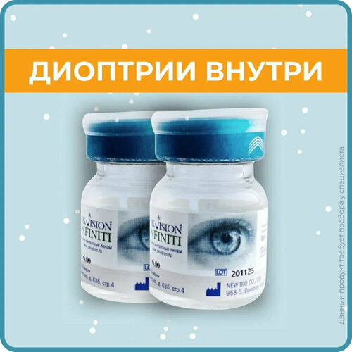 Контактные линзы OKVision Infiniti, 1 шт., R 8,7, D -0,5, бесцветный, 2 уп. фото, описание