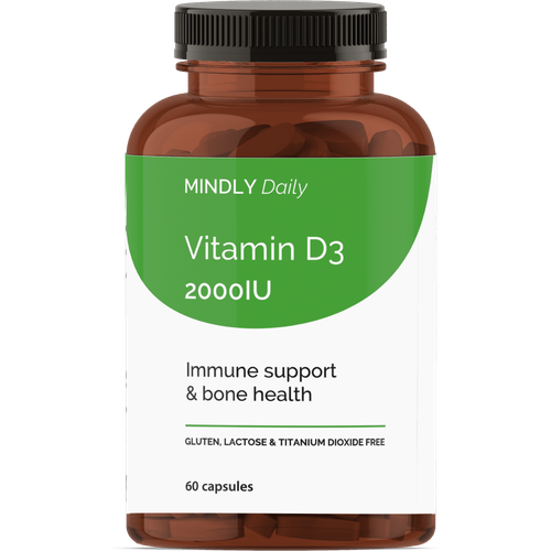 MINDLY Daily Витамин D3 2000 МЕ/Vitamin D3 2000IU мягкие желатиновые капсулы массой 720 мг 60 шт фото, описание