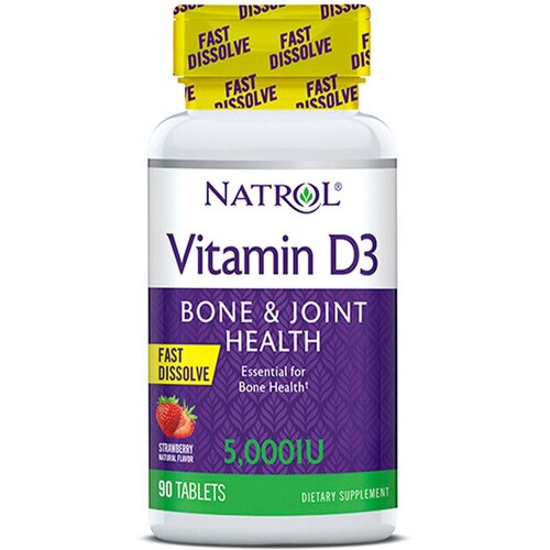 фото Vitamin D3 Fast Dissolve таб., 5000 МЕ, 90 шт., клубника, купить онлайн за 1692 рубл.