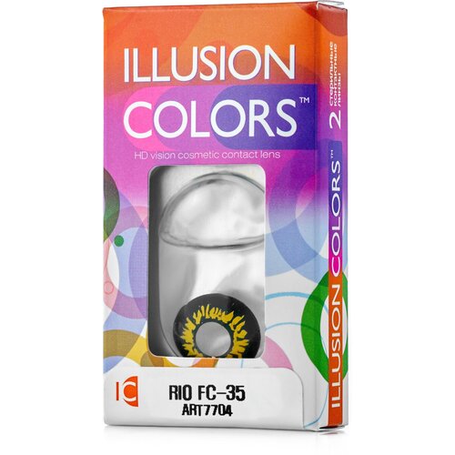 Контактные линзы ILLUSION Сolors Rio, 2 шт., R 8,6, D 0, fc-35 фото, описание