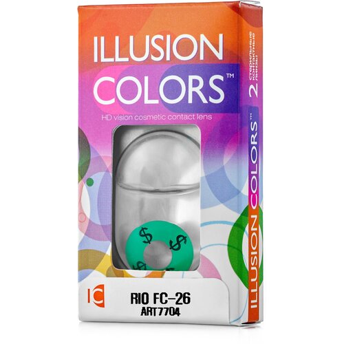 Контактные линзы ILLUSION Сolors Rio, 2 шт., R 8,6, D 0, fc-26 фото, описание