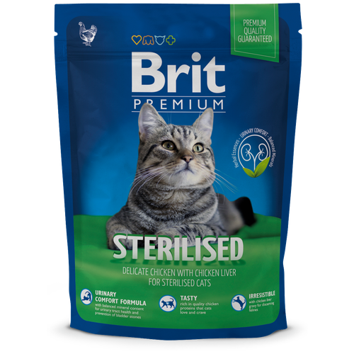 фото Brit Premium adult cat sterilised chicken производство Россия, Брит 2 кг, купить онлайн за 1425 рубл.