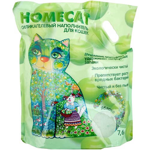 фото Впитывающий наполнитель Homecat Силикагелевый, 7.6л, 1 шт., купить онлайн за 1410 рубл.