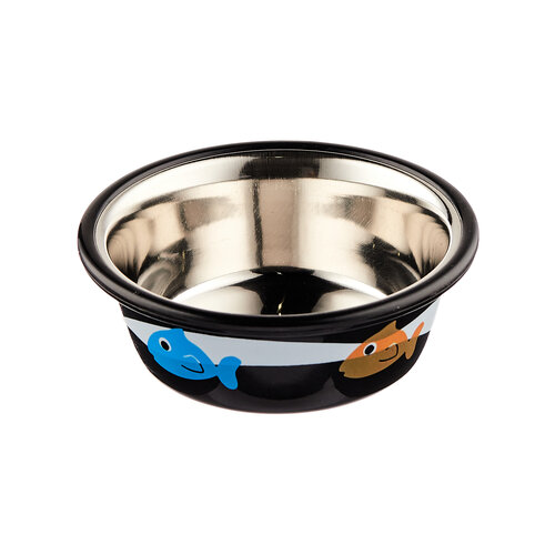 Миска Lilli Pet METAL STAR Fish для животных, 240мл, черная фото, описание