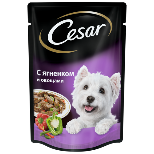 Влажный корм для собак Cesar ягненок, с овощами 1 уп. х 2 шт. х 85 г (для крупных пород) фото, описание