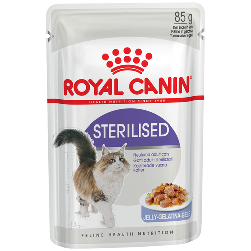 корм для стерилизованных кошек Royal Canin Sterilised 2 шт. х 85 г (кусочки в желе) фото, описание