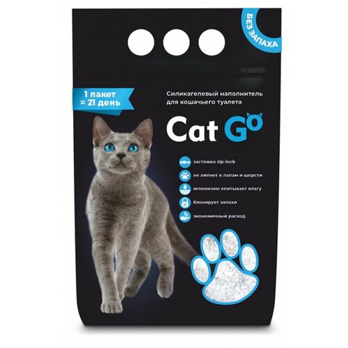 Cat Go: наполнитель для кошачьего туалета, силикагель, 1,9 кг, 4.4 л фото, описание