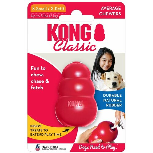 Игрушка Kong Classic XS для собак очень мелких пород, до 2 кг фото, описание