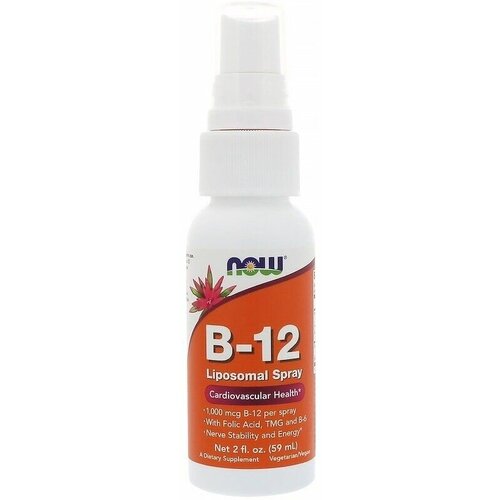 Витамин B12 NOW B12 Liposomal Spray 59 ml / Нау В12 липосомальный спрей 59 мл фото, описание