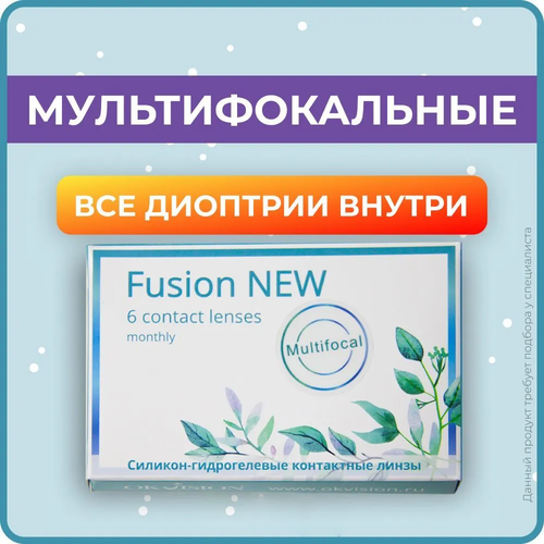 Контактные линзы OKVision Fusion New Multifocal, 6 шт., R 8,6, D -3,75, ADD: низкая, ADD: +1.00 D фото, описание