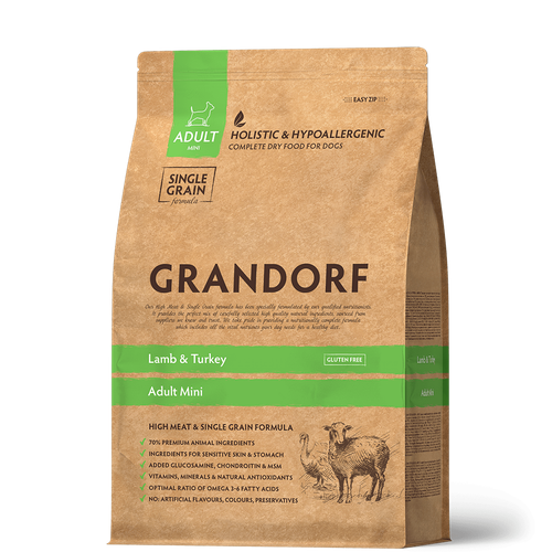 Сухой корм для собак Grandorf гипоаллергенный, Low Grain, ягненок с индейкой 1 уп. х 3000 г фото, описание