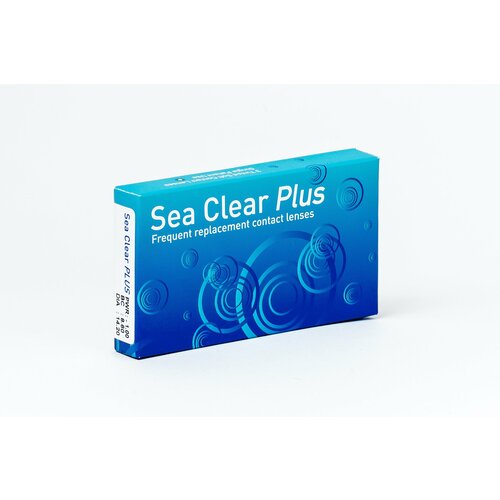 Контактные линзы Gelflex Sea Clear Plus, 3 шт., R 8,6, D -18, 1 уп. фото, описание