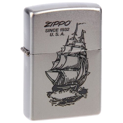 Zippo Classic зажигалка бензиновая Boat Zippo Satin Chrome 56.7 г фото, описание