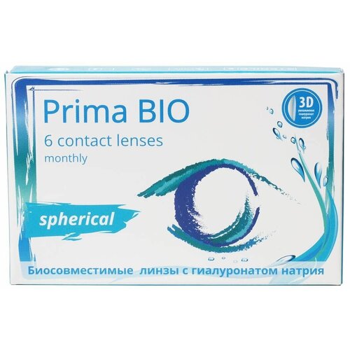 Контактные линзы OKVision PRIMA BIO, 6 шт., R 8,6, D -17,5, прозрачные, 1 уп. фото, описание