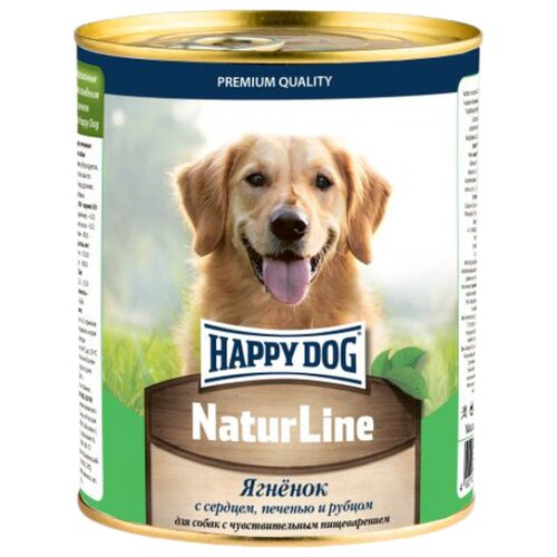 корм для собак Happy Dog NaturLine, при чувствительном пищеварении, ягненок с сердцем, печенью и рубцом 1 уп. х 12 шт. х 970 г фото, описание