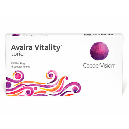 Контактные линзы CooperVision Avaira Vitality toric., R 8,5, D +3,25, CYL: -0,75, AХ: 120, бесцветный, 1 уп. фото, описание