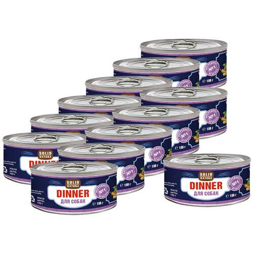 корм для собак Solid Natura Dinner Dinner, беззерновой, ягненок 1 уп. х 12 шт. х 100 г фото, описание