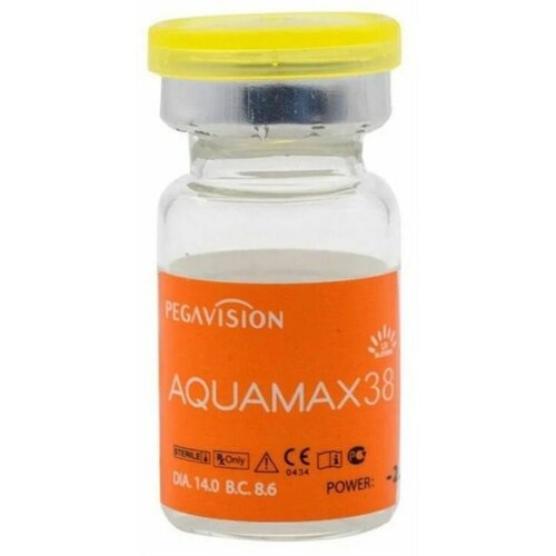 Контактные линзы Pegavision Aquamax 38, 1 шт., R 8,6, D -10, прозрачный, 1 уп. фото, описание