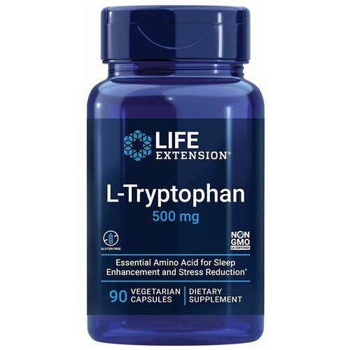 Life Extension L-Tryptophan (L-триптофан) 500 мг 90 капсул фото, описание