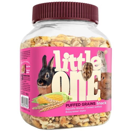 Лакомство для кроликов, хорьков, грызунов Little One Snack Puffed grains, 100 г фото, описание