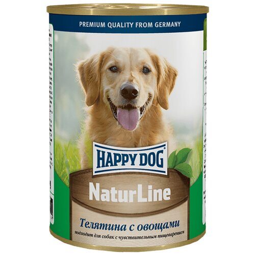 Влажный корм для собак Happy Dog NaturLine, телятина, с овощами 1 уп. х 1 шт. х 410 г фото, описание