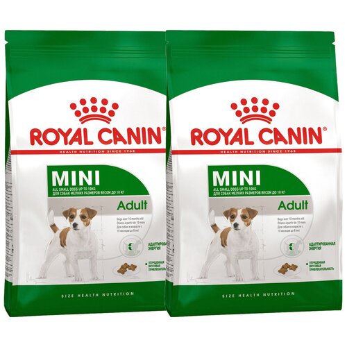 Сухой корм Royal Canin Mini Adult для собак  мелких размеров от 10 месяцев до 8 лет 1 уп. х 2 шт. х 8000 г фото, описание