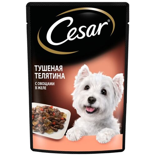 Влажный корм для собак Cesar телятина, с овощами 1 уп. х 24 шт. х 85 г (для мелких пород) фото, описание