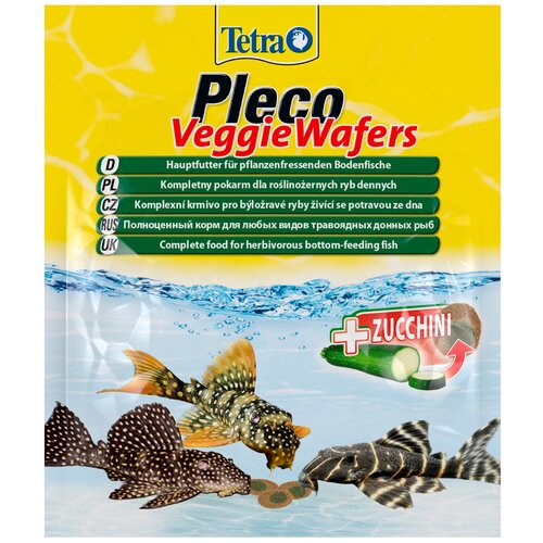 Сухой корм  для  рыб Tetra Pleco Veggie Wafers, 20 мл, 15 г фото, описание