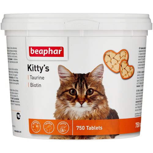 Кормовая добавка Beaphar Kitty's Taurine + Biotin , 750 таб. фото, описание