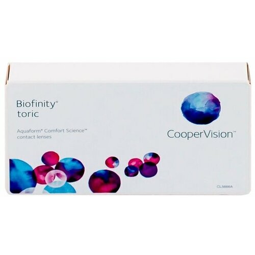 Контактные линзы CooperVision Biofinity Toric., 3 шт., R 8,7, D +3,5, CYL: -2,25, AХ: 70, прозрачный, 1 уп. фото, описание