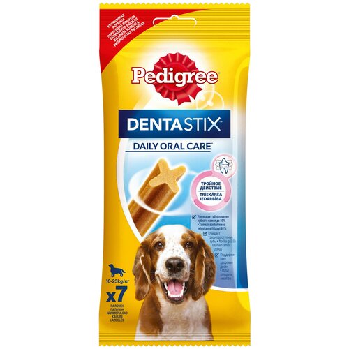 Лакомство для собак Pedigree Denta Stix для средних пород, 180 г фото, описание