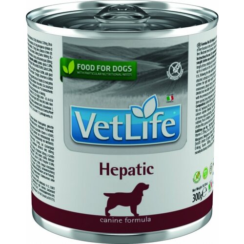 Vet Life Dog Hepatic с курицей диетический влажный корм для собак при хронической печеночной недостаточности фото, описание