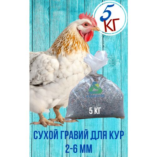 фото Сухой гравий 2-6 мм для кур, мешок 5 кг, купить онлайн за 592 рубл.