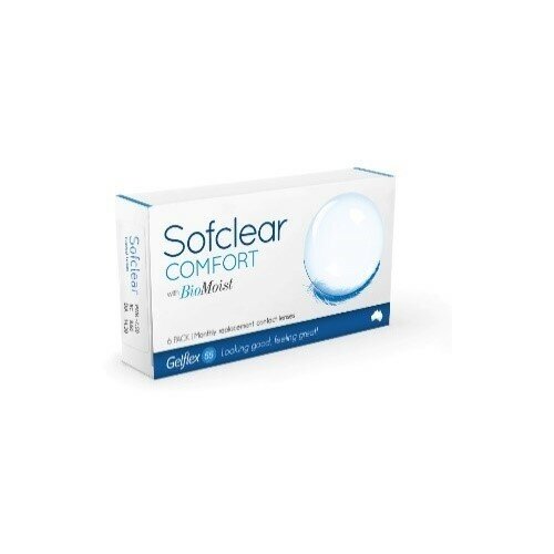 Контактные линзы Gelflex Sofclear Comfort with BioMoist, 3 шт., R 8,6, D -3, бесцветный, 1 уп. фото, описание