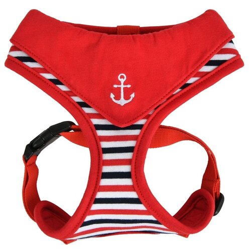 Шлейка Puppia Seaman harness A, обхват шеи 42  см, красный, XL фото, описание