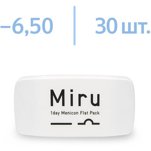 Контактные линзы Menicon Miru 1 day Flat Pack, 30 шт., R 8,6, D -6,5, 1 уп. фото, описание