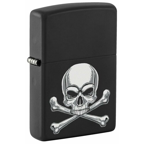 Зажигалка ZIPPO с покрытием Black Matte, латунь/сталь, серебристая, 38x13x57 мм фото, описание