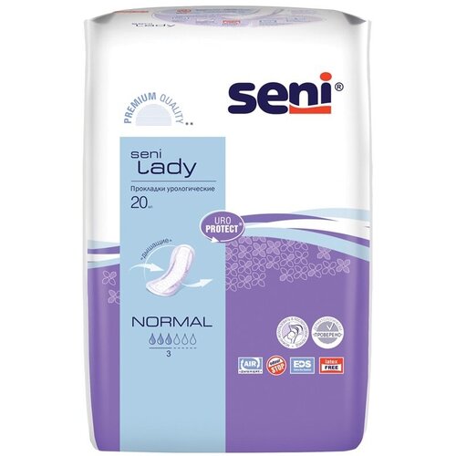 фото Прокладки урологические женские SENI LADY normal 20 шт., купить онлайн за 415 рубл.